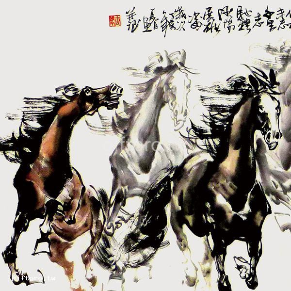 八骏马3 - 八骏雄风 ( 开运招财风水画送礼 )